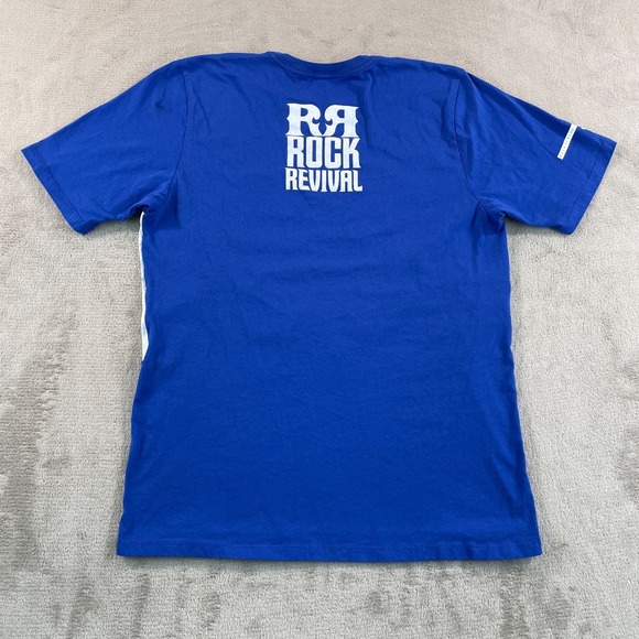 Rock Revival Big Logo T Shirt Men Large Blue Crew Neck Short Sleeve USA Made - Picture 7 of 9